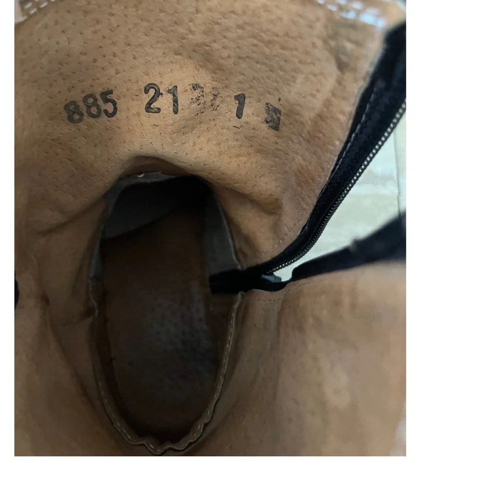 Carreta Boots Cowboy Boots Kids 21 Brown Leather Western Zipper Square Toe EX